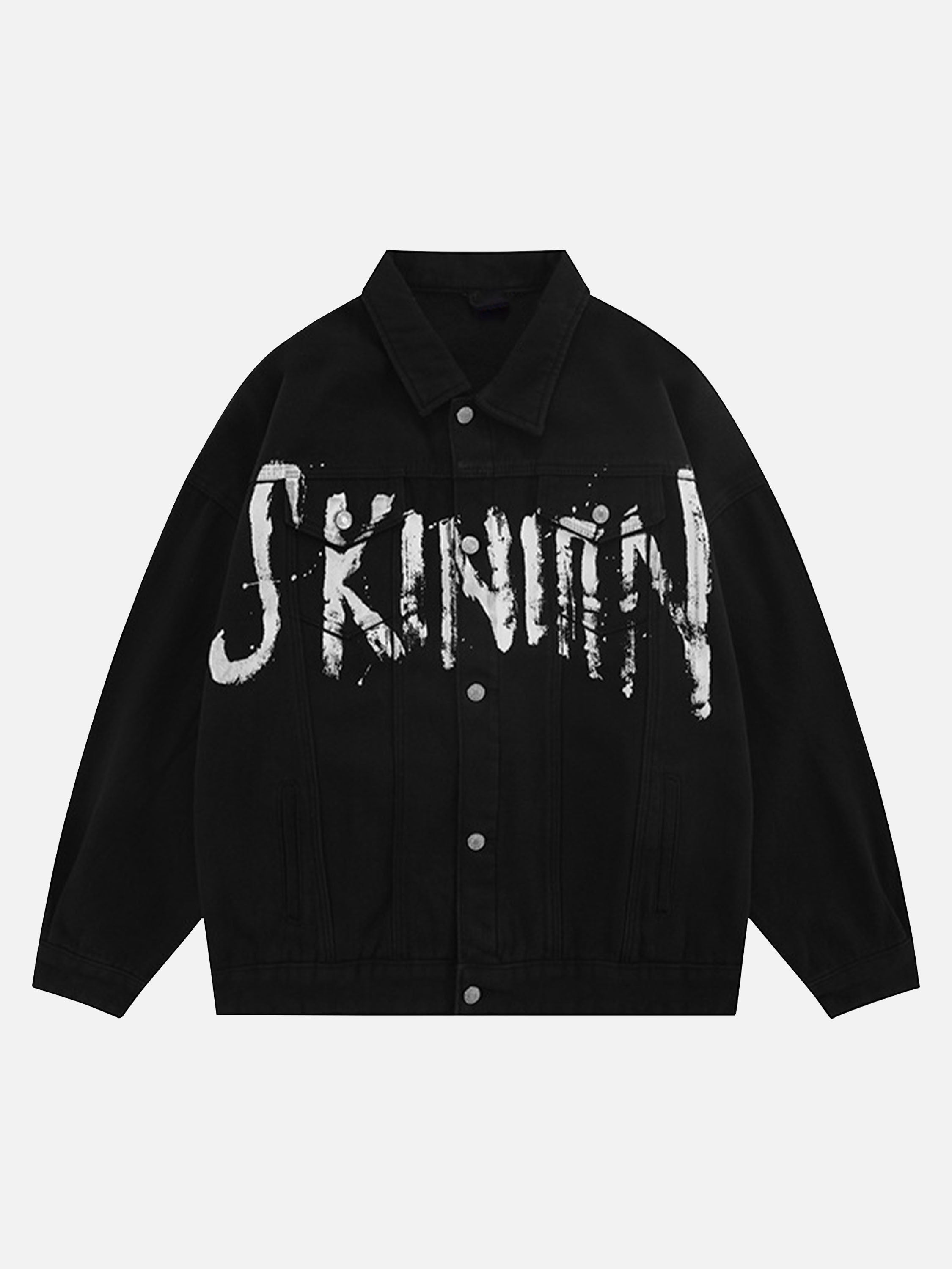 The Vimiaparty American Street Personality Loose Vintage Lapel Denim Jacket